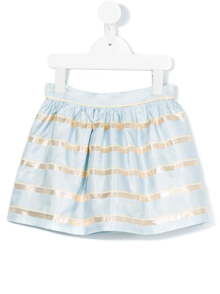 Hucklebones London - Sweetie Stripe Gathered Skirt - Kids - Polyester/acetate/metallized Polyester - 6 Yrs, Girl's, Blue