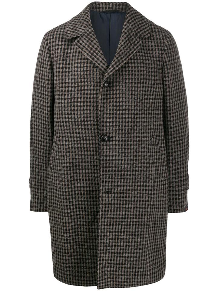 Mp Massimo Piombo Douglas Gingham Patterned Coat - Brown