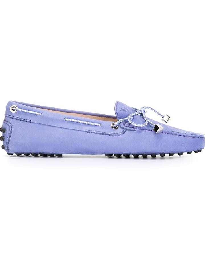 Tod S Gommino Driving Shoes, Women's, Size: 39.5, Pink/purple, Chamois Leather/leather/rubber