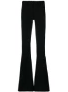 Maison Margiela - High Rise Flared Trousers - Women - Virgin Wool - 42, Black, Virgin Wool