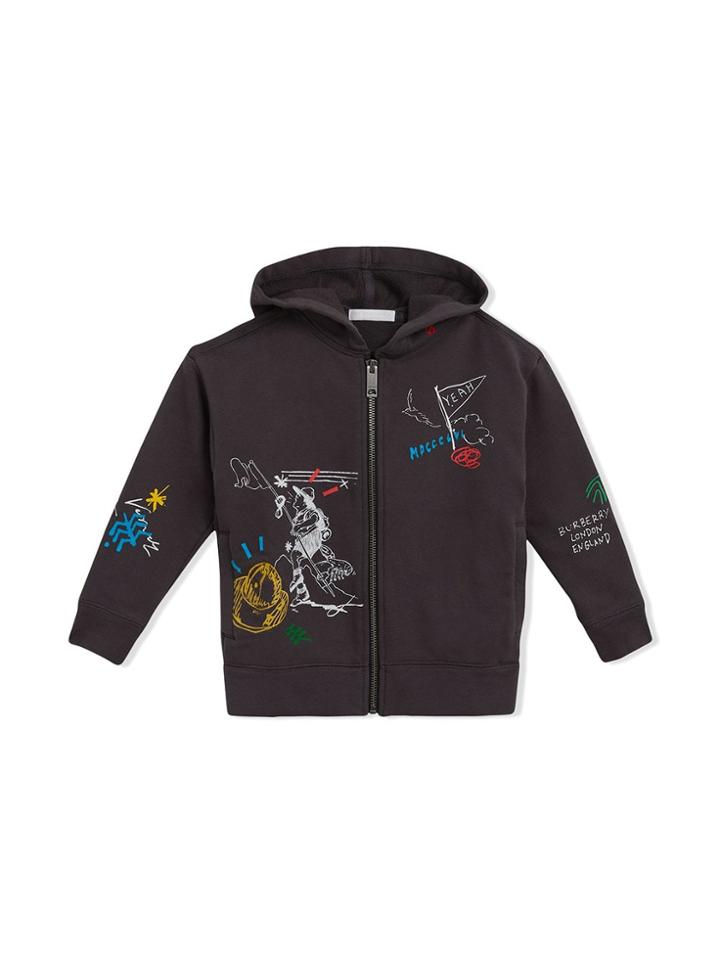 Burberry Kids Adventure Print Hoodie - Grey