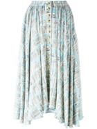 Olympia Le-tan Printed Full Skirt, Women's, Size: 36, Blue, Viscose/acetate