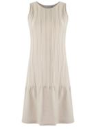 Egrey Round Neck Knit Dress - Nude & Neutrals