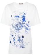 Roberto Cavalli Dragon Print T-shirt, Women's, Size: 40, White, Cotton