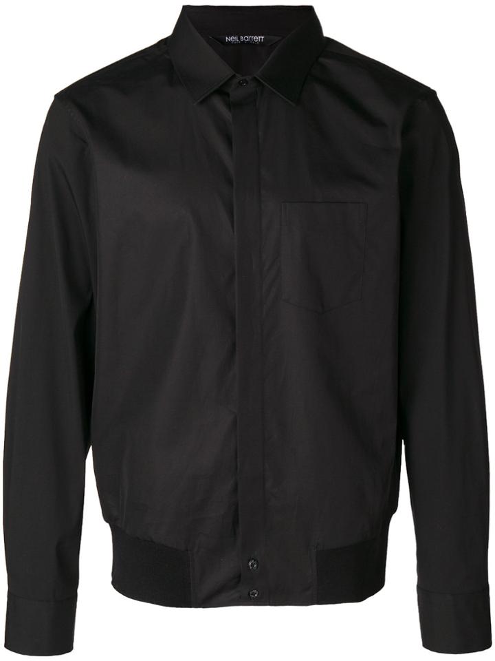 Neil Barrett Ribbed Hem Shirt - Black