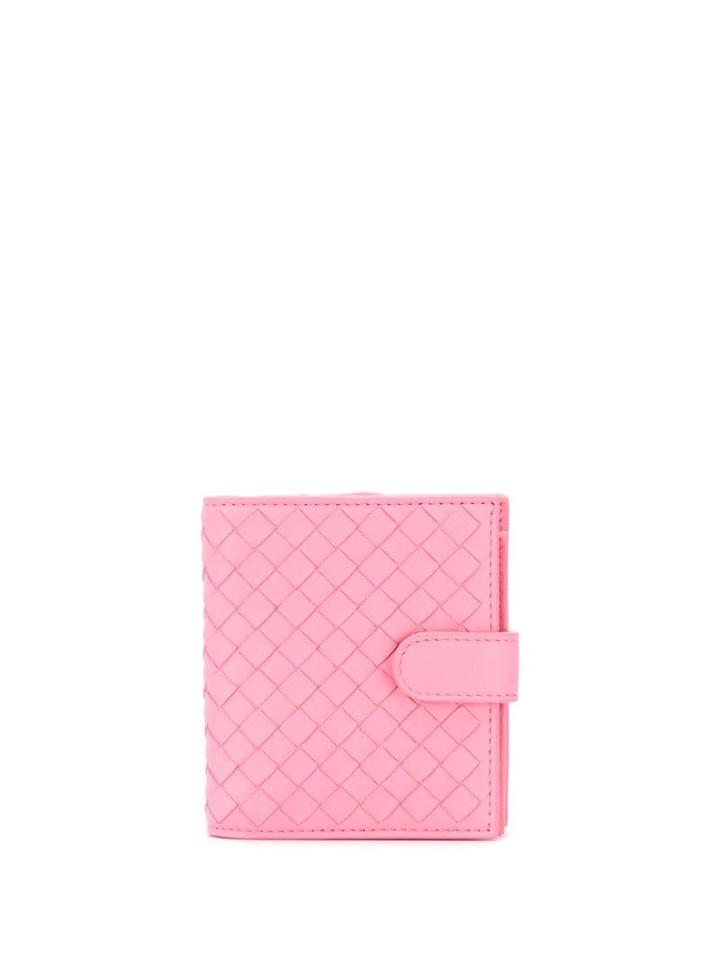 Bottega Veneta Folded Woven Wallet - Pink
