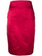 Versace Vintage 1990's Fitted Pencil Skirt - Red