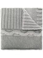 Weber + Weber Striped Knitted Scarf - Grey