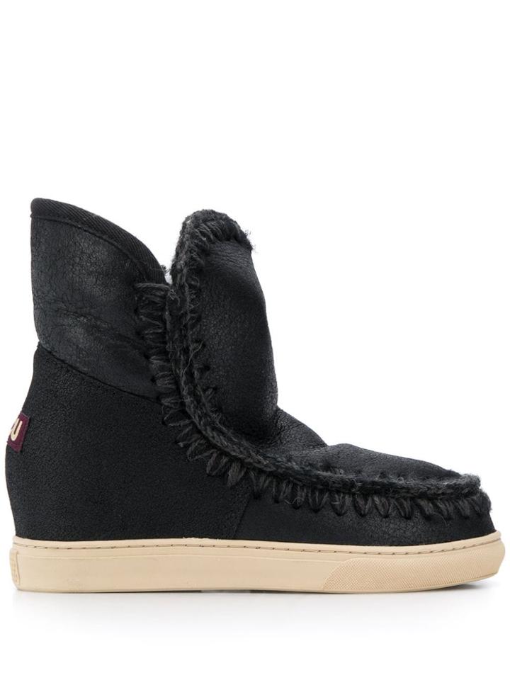Mou Mou Fw131000b Cbkg Black Leather/fur/exotic Skins->leather