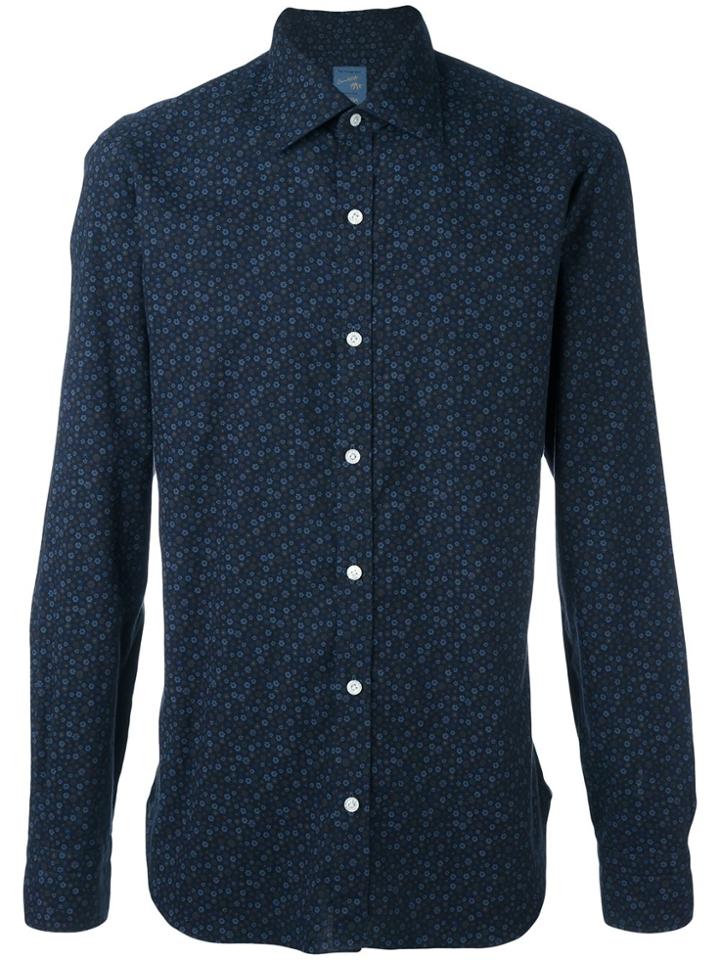 Barba Floral Motif Shirt - Blue