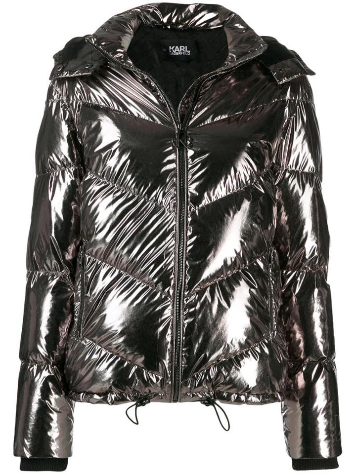 Karl Lagerfeld Metallic Puffer Jacket