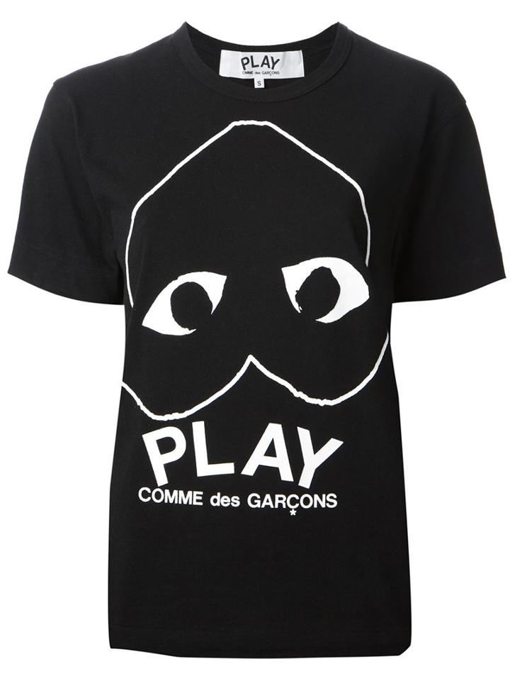 Comme Des Garçons Play Upside Down Logo T-shirt, Men's, Size: Large, Black, Cotton