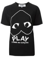 Comme Des Garçons Play Upside Down Logo T-shirt, Men's, Size: Large, Black, Cotton