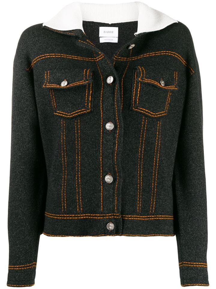 Barrie Sherpa Collar Cardigan - Black