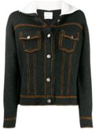 Barrie Sherpa Collar Cardigan - Black
