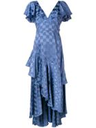 Temperley London Cyndie Ruffle Dress - Blue