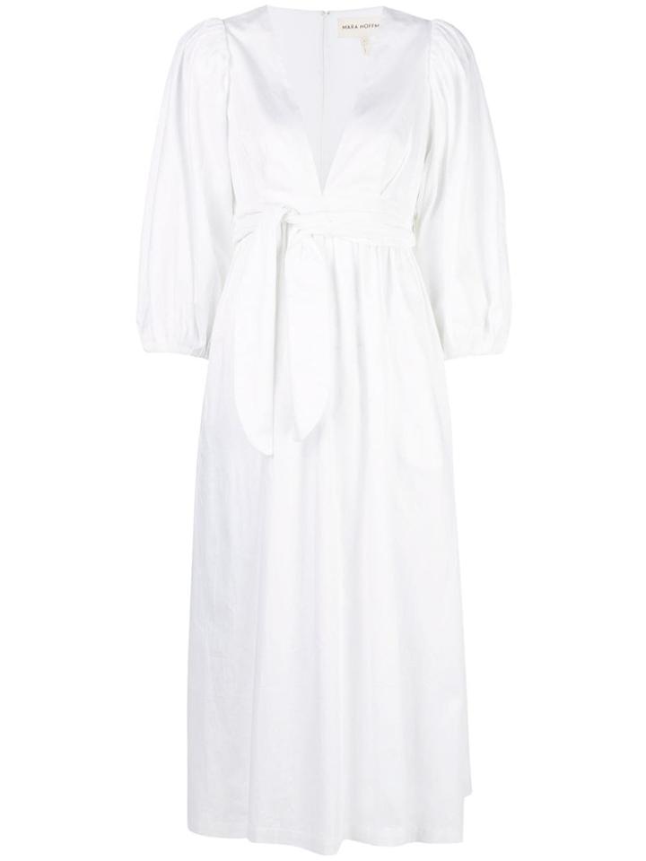 Mara Hoffman Maisie Tie Waist Flared Dress - White