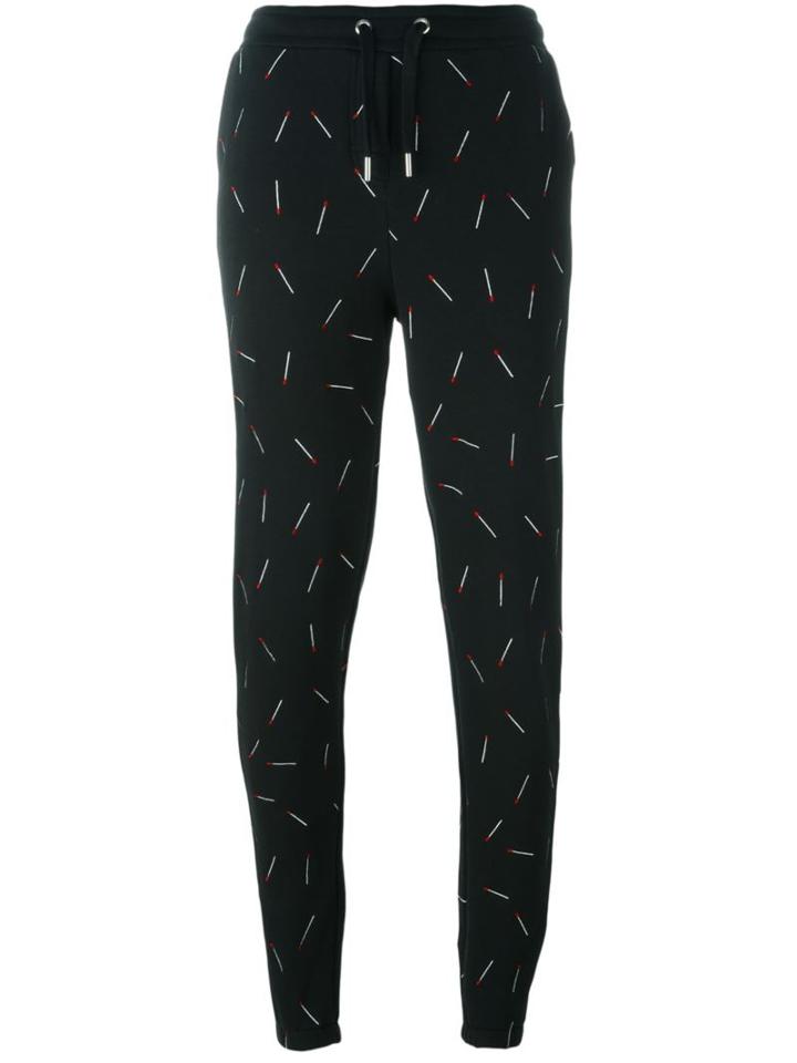 Zoe Karssen Embroidered Match Track Pants, Women's, Size: Medium, Black, Cotton/polyester