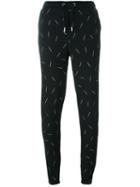 Zoe Karssen Embroidered Match Track Pants, Women's, Size: Medium, Black, Cotton/polyester