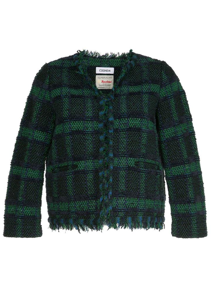 Coohem Tartan Check Jacket - Blue