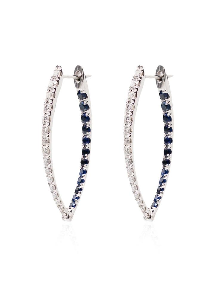 Melissa Kaye 18kt White Gold Christina Diamond Arc Earrings - Metallic