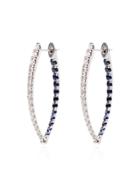 Melissa Kaye 18kt White Gold Christina Diamond Arc Earrings - Metallic