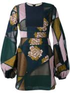 Roksanda Balloon-sleeve Patchwork Dress