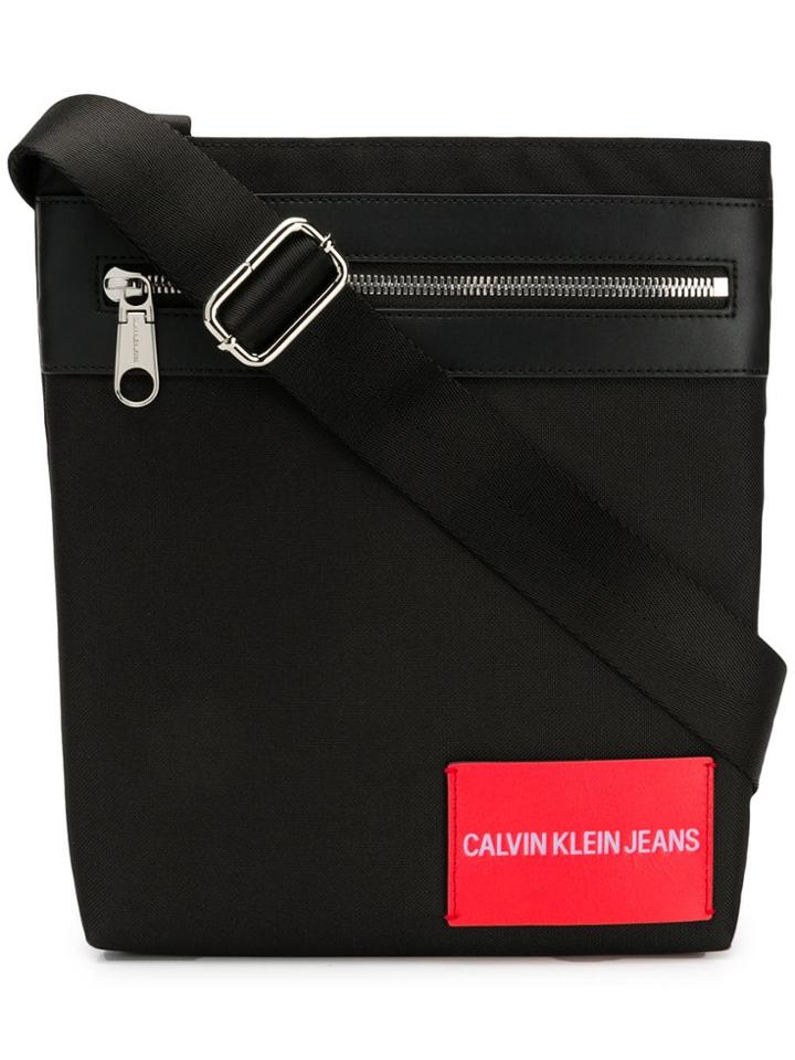 Calvin Klein Jeans Logo Messenger Bag - Black
