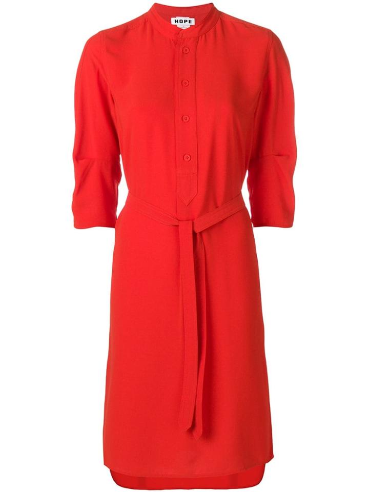 Hope Midi Shirt Dress - Red