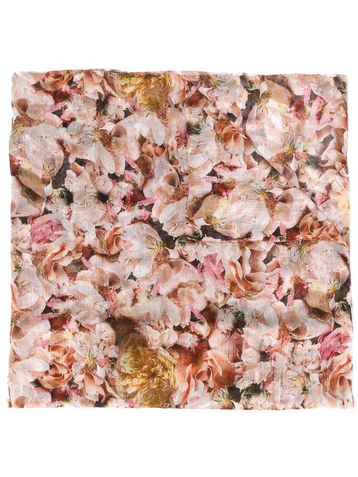 Faliero Sarti Floral Print Scarf, Women's, Pink/purple, Silk/modal