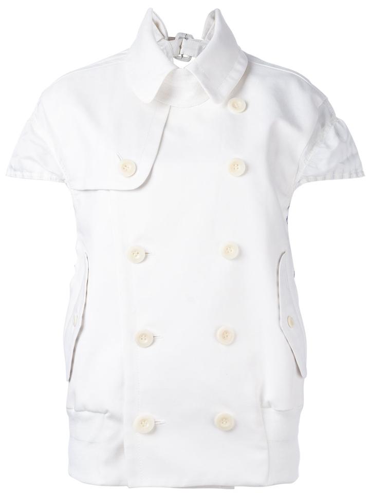 Sacai Cap Sleeved Jacket, Women's, Size: 1, White, Cotton/nylon/polyester/cupro