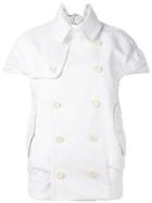 Sacai Cap Sleeved Jacket, Women's, Size: 1, White, Cotton/nylon/polyester/cupro