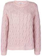 Cruciani Cable Knit Sweater - Pink & Purple