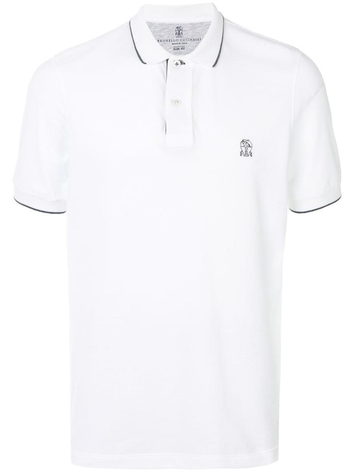 Brunello Cucinelli - Contrast Detailing Polo Shirt - Men - Cotton - L, White, Cotton