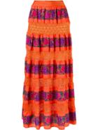 Cecilia Prado Maxi Skirt, Women's, Size: Medium, Yellow/orange, Viscose