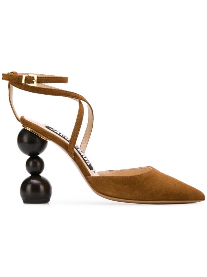 Jacquemus Strappy Geometric Heel Pumps - Brown