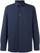 Raf Simons Button-up Logo Shirt, Men's, Size: 48, Blue, Cotton/polyurethane