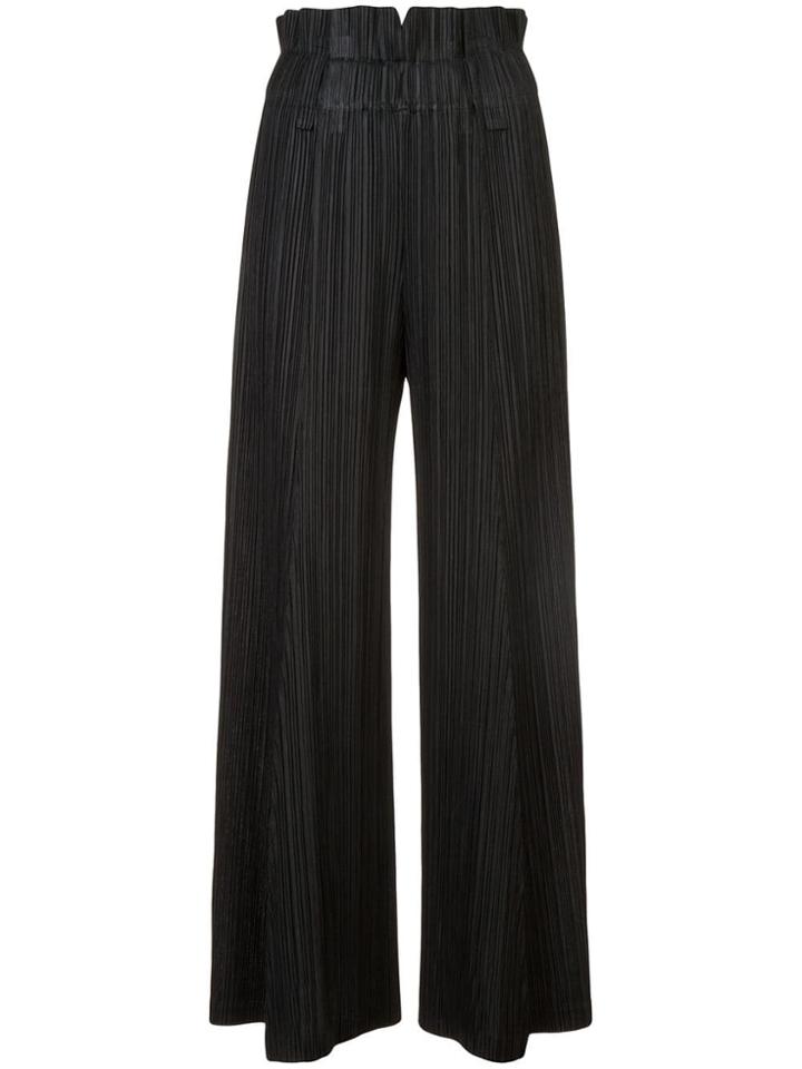 Pleats Please By Issey Miyake High-waisted Pleated Trousers - Black