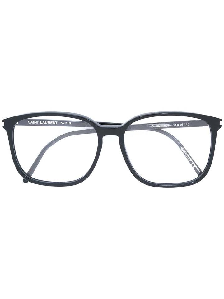 Saint Laurent Eyewear - Square Frame Glasses - Unisex - Acetate - 58, Black, Acetate