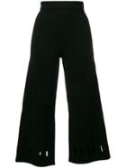 Dagmar Cut-detail Cropped Trousers - Black