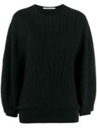 Agnona Ribbed Knit Sweater - Black