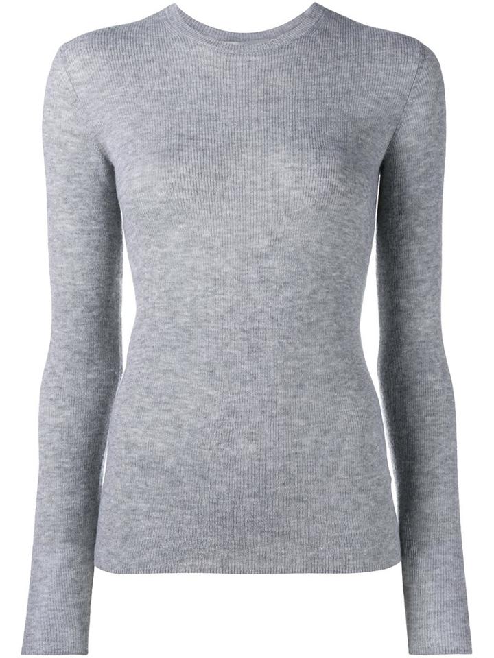 Vince Crew Neck Jumper, Women's, Size: Medium, Grey, Cashmere