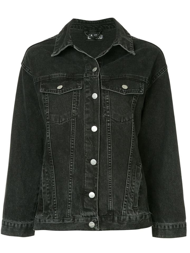 Dalood Embroidered Medusa Denim Jacket - Black