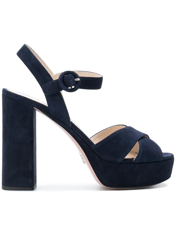 Prada Prada 1xp992f115008 F000blue Leather/fur/exotic Skins->leather