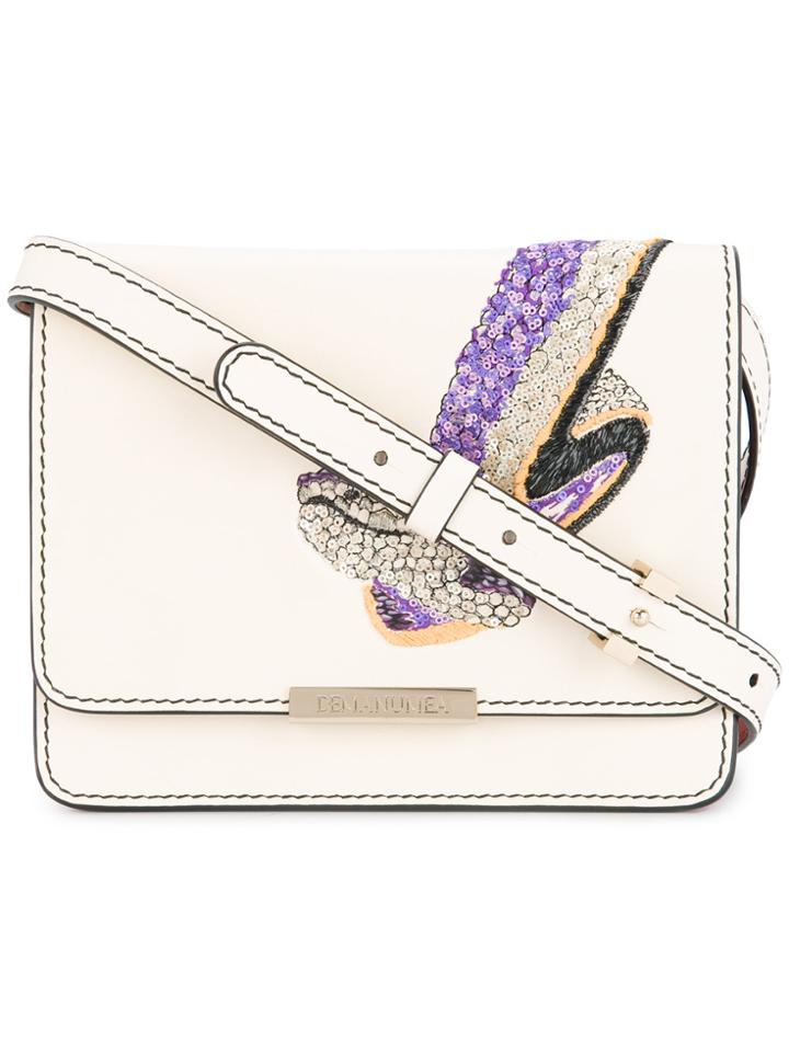 Demanumea Snake Print Satchel Bag - Nude & Neutrals