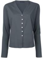 Album Di Famiglia - Button Up Cardigan - Women - Spandex/elastane/viscose/polyimide - S, Grey, Spandex/elastane/viscose/polyimide