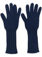 Pringle Of Scotland Ribbed Scottish Gloves - Blue