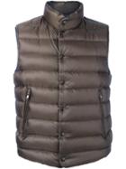 Moncler 'drancy' Padded Gilet, Men's, Size: 3, Brown, Polyamide/goose Down/feather