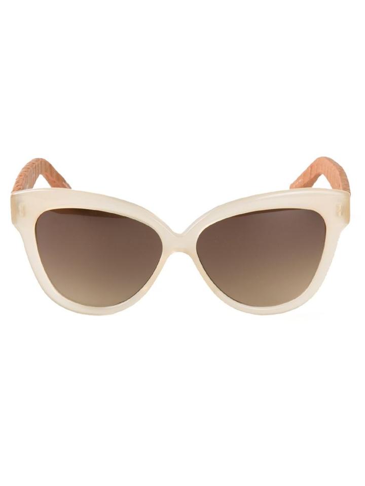 Linda Farrow 'linda Farrow 38' Sunglasses, Women's, Nude/neutrals, Snake Skin/acetate