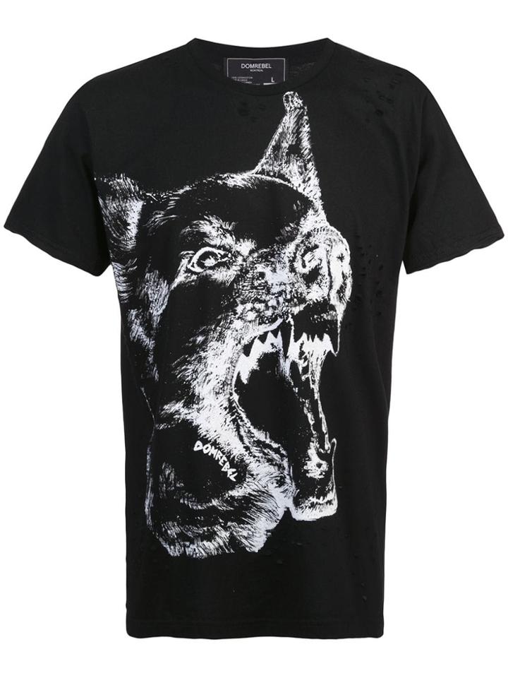 Dom Rebel Dogg Print T-shirt - Black